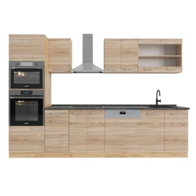 Afbeelding van Vicco Complete keukeneenheid R Line, Sonoma/Goudkraft eik, 300 cm met hoge kast, WB Antraciet