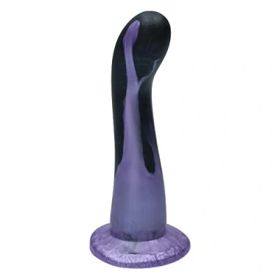 Afbeelding van Ylva &amp; Dite Swan Siliconen G spot / Anale dildo Made in Holland Zwart Metallic Violet