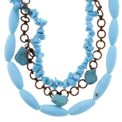 Afbeelding van Behave Turquoise ketting van meerdere lagen met kralen