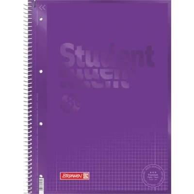 Afbeelding van Brunnen 1067928160 Notitieblok/Collegeblok Student Colour Code (A4 geruit, liniatuur 28, 90 g/m², 80 vellen) violet
