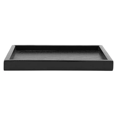 Afbeelding van Rechthoekig dienblad Zwart massief houten theeblad Koffie Snack Voedsel Maaltijden Multifunctioneel voor café Restaurant Hotel Home Shop 4 maten beschikbaar(22 * 15cm)