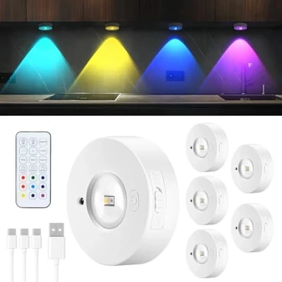 Afbeelding van Banaone Led kastlamp, oplaadbaar, USB, met afstandsbediening, draadloos, milieuvriendelijk, nachtlampje timerfunctie (6)