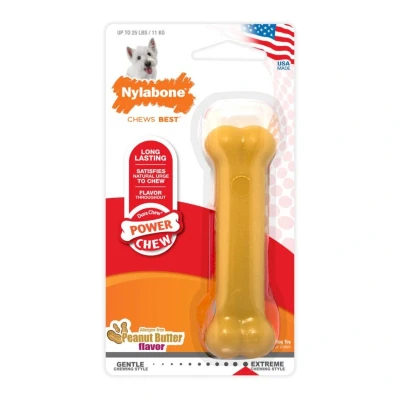 Afbeelding van Nylabone Dura Chew Peanutbutter Voor Harde Bijters Hypoallergeen TOT 11 KG 11X3X1,5 CM (340203)