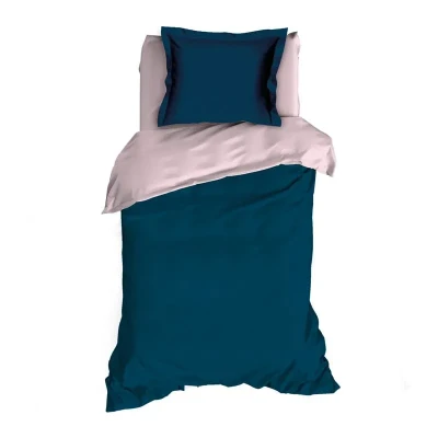 Afbeelding van Dekbedovertrek Romanette Comtesse Teal Rose Flanel 140 x 200 / 220 cm 1 Persoons