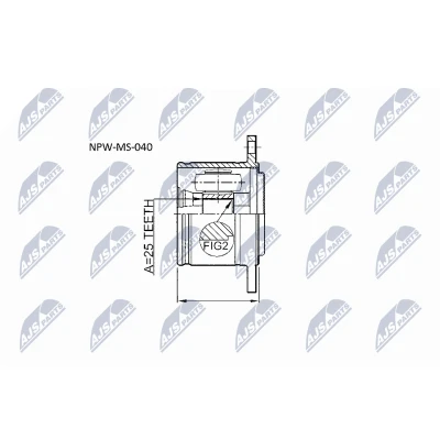 Afbeelding van Homokineet reparatie set, aandrijfas NTY NPW MS 040