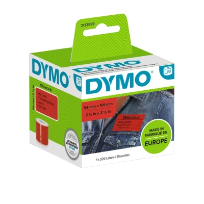Afbeelding van Etiket Dymo 2133399 labelwriter 54x101mm badgelabel zwart/rood 220stuks