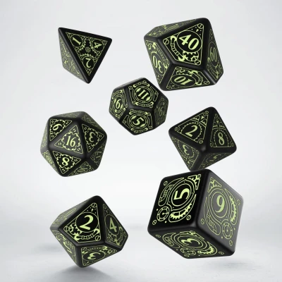 Afbeelding van Steampunk Glow In The Dark Dice Set (7)