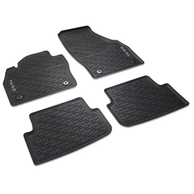 Afbeelding van Volkswagen 2G706150082V rubberen vloermatten, premium all weather matten, 4 x zwart, met Taigo opschrift