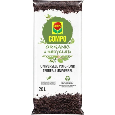 Afbeelding van COMPO Organic &amp; Recycled Universele Potgrond 100% organisch turfvrij verpakking van minstens 80% gerecycled materiaal zak 20 L