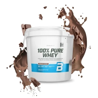 Afbeelding van BioTechUSA 100% Pure Whey Eiwitpoeder met BCAA en Glutamine Glutenvrij, Palmolievrij 21g Eiwit per portie, 4 kg, Chocolade