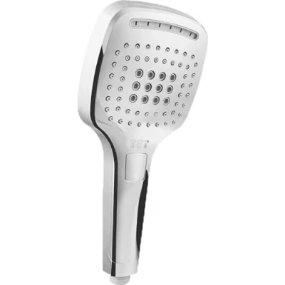Afbeelding van Cornat Handdouche &quot;Dida&quot; 120 x mm kopgrootte verchroomd 3 straalsoorten: Normaal , Massage &amp; Zwaaistraal Anti kalk Waterbesparend inzetstuk/ECO douchekop voor douche bad / TECB3482