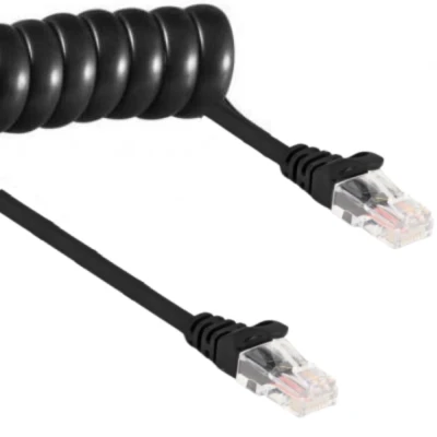 Afbeelding van Delock RJ45 Spiralkabel Stecker zu Cat.5e 3 m schwarz HQ pro