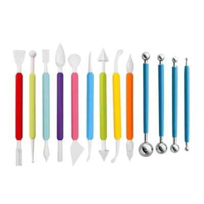 Afbeelding van YOYEAH 13 delige modelleergereedschapsset voor fondant, multifunctioneel modelleergereedschap, fondantset bakken en decoreren, kleigereedschapsset klei, keramiek snijden