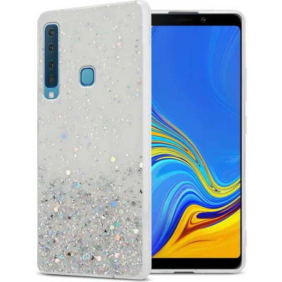 Afbeelding van Cadorabo Hoesje geschikt voor Samsung Galaxy A9 2018 in Transparant met Glitter Beschermhoes van flexibel TPU silicone fonkelende glitters Case Cover Etui