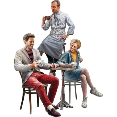 Afbeelding van 1:35 MiniArt 38090 Moderne Cafébezoekers Set 2 3 Figuren Plastic Modelbouwpakket