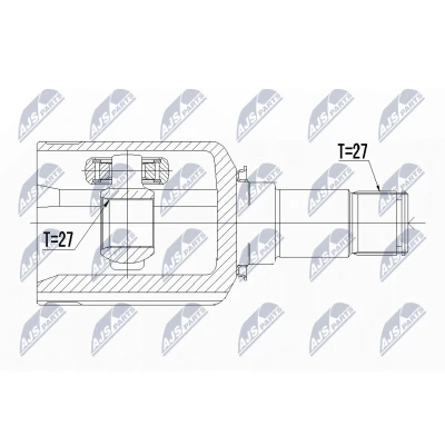Afbeelding van Homokineet reparatie set, aandrijfas NTY NPW ME 043