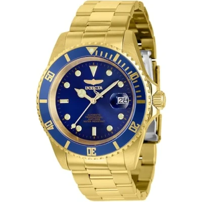 Afbeelding van Invicta Pro Diver 8930OBXL Heren Horloge Waterdicht Analoog Automatisch Uurwerk Roestvrij Staal met blauwe Wijzerplaat 43mm