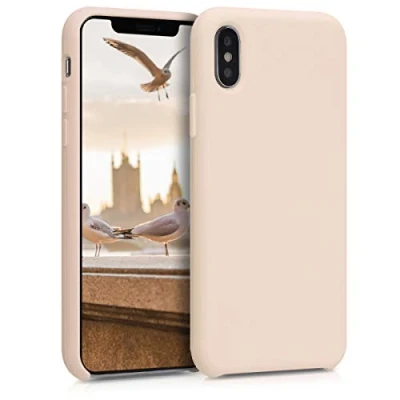 Afbeelding van kwmobile telefoonhoesje geschikt voor Apple iPhone XS Hoesje met siliconen coating Smartphone case in parelmoer