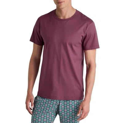 Afbeelding van Calida RMX Sleep Weekend Kurzarm Pyjamashirt, Heren, Maat: Medium, Mulberry red