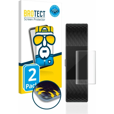 Afbeelding van BROTECT Screenprotector voor Fitbit Charge 2 Folie Beschermfolie transparant volledig dekking (2 Stuks)
