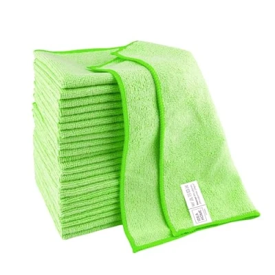 Afbeelding van IDEA HOME Microvezeldoek 24 stuks reinigingsdoeken 30 x cm microvezel reinigingsdoek voor keuken, huis, ramen keukendoek, groen