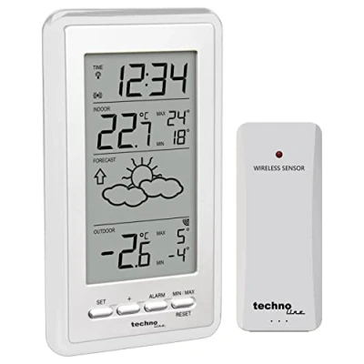 Afbeelding van Technoline WS9130weiß Weerstation WS913 IT nu ook in het wit met weersvoorspelling, evenals binnen en buitentemperatuur, neutral