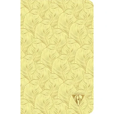 Afbeelding van Clairefontaine 193506C notitieboek Neo Deco &quot;lentezomercollectie&quot;, 96 pagina&#039;s, ivoorkleurig, 11 x 17 cm, 90 g, gelinieerd, gecoat karton, geel met zwavelbloem, motief Tropical
