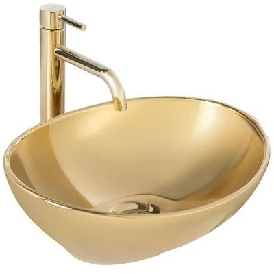 Afbeelding van REA Sofia Opzetwastafel Waskom 41 x 34.5 15 cm Glans Goud