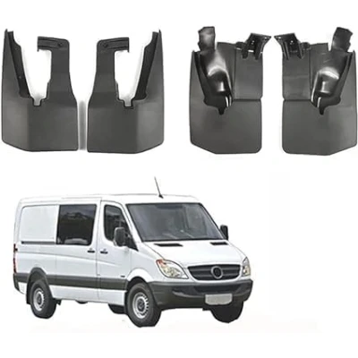 Afbeelding van 4 stuks auto spatlappen voor Mercedes Sprinter W906 Crafter 2006 2017, rubberen beschermers achter, spatwaterdicht Waterdicht Beschermt Spatbord