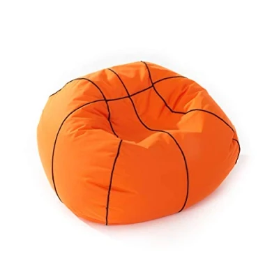 Afbeelding van LUMALAND basketbal zitzak (90 x 50 cm): I Met meer dan 1,5 miljoen aanpasbare EPS korrels Wasbaar hoesje