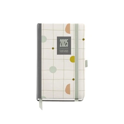 Afbeelding van Miquelrius Kalender 2025, jaarplanner, 90 x 140 mm, dagoverzicht, omslag van gelamineerd karton, spiraalbinding, rubberen bandsluiting, papier 80 g/m², Spaans, Engels en Portugees, Silvia