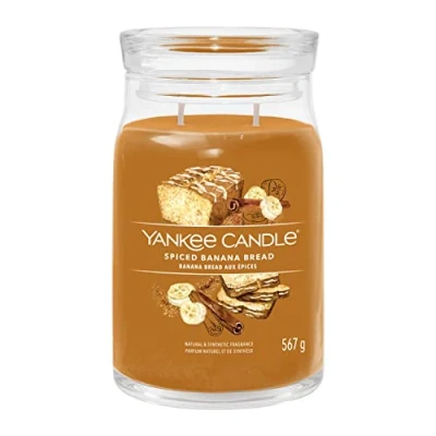 Afbeelding van Yankee Candle Geurkaars Large met 2 lonten Spiced Banana Bread 16 cm / ø 9