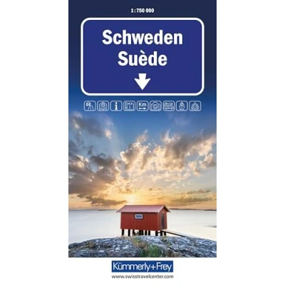 Afbeelding van Kümmerly &amp; Frey Zweden Wegenkaart Kleurloos Reisboeken Kaarten