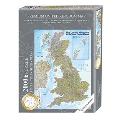 Afbeelding van Close Up UK kaart puzzel 2000 delen MAPS IN minuut, Great Britain (68,8 cm x 96,6 cm)