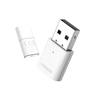 Afbeelding van UGREEN Bluetooth 5.0 Adapter USB Dongle voor PC ondersteuning Windows 11/10/8.1/7, Compatibel met PS5/PS4 Pro X Box One S controller, Hoofdtelefoon, Oortelefoon, Luidspreker, enz.(Wit)