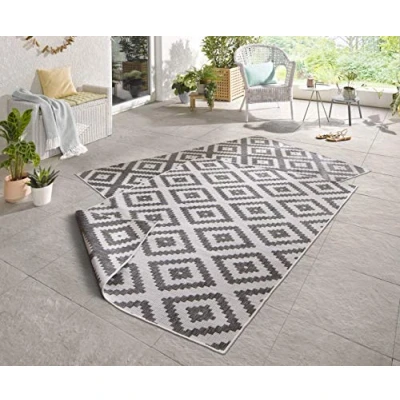 Afbeelding van Binnen en Buitenkleed Malta 120x170cm Grijs 123vloerkleed.nl is de online webshop voor vloerkleden woonaccessoires.
