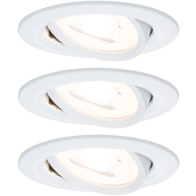 Afbeelding van EBL set Nova rond zwenkbaar LED 3x6,5W 2700K 230V GU10 51mm Wit mat/Alu