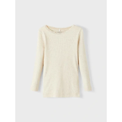Afbeelding van NAME IT MINI ribgebreide longsleeve NMFKAB zand melange