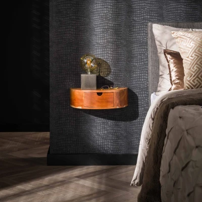 Afbeelding van Hoyz Nachtkastje 1L Curve Massief Acacia Naturel