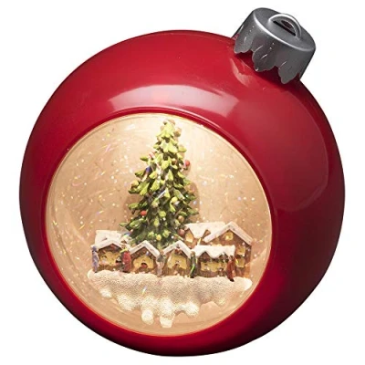 Afbeelding van Kerstlantaarn kerstbal met huisjes Konstsmide 16.5 cm (LED, Batterijen, Timer)