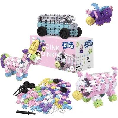 Afbeelding van Nano Clics Fantasy Builders 250 Piece Set 5 in 1 Bouwblokken DUURZAAM Speelgoed Gemaakt Van 100% GERECYCLEERDE Kunststof 8, 9, 10, 11, 12 jaar Constructie