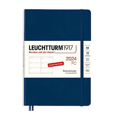 Afbeelding van LEUCHTTURM1917 367655 weekkalender medium (A5) 2024, softcover, marine, Duits, 12 maanden