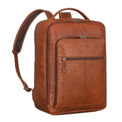 Afbeelding van STILORD &#039;Gordon&#039; Rugzak Leer Mannen en Vrouwen Messenger Laptop 17 inch Leren Dames Zakelijke Mannen, Kleur:maraska bruin