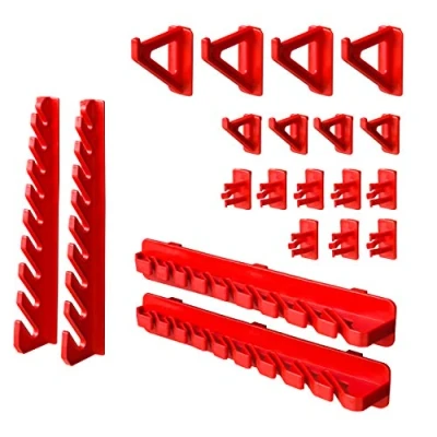 Afbeelding van 20 stuks gereedschapsdragers, assortiment gereedschapswand, gereedschapshouder, wandrek, werkplaats