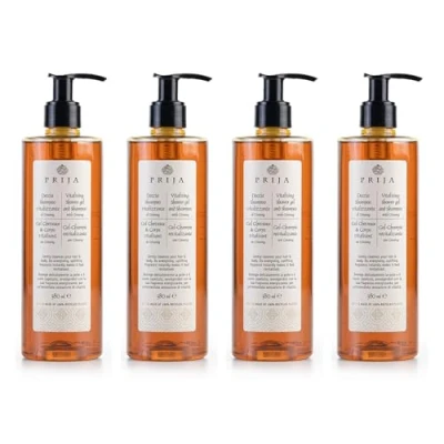Afbeelding van Prija Ginseng Douche shampoo, vitaliserende lichaams en haarreiniger, 100% natuurlijk, veganistisch vriendelijk, dermatologisch getest (4 stuks)