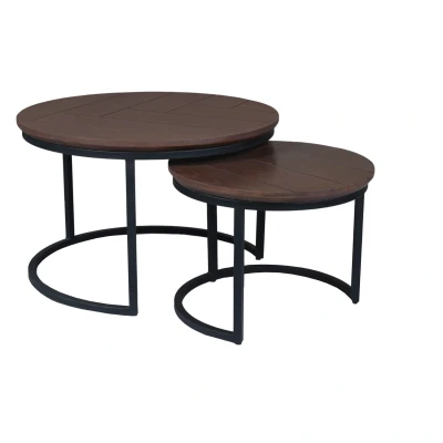 Afbeelding van Starfurn Otik salontafel set van 2 bruin Hout