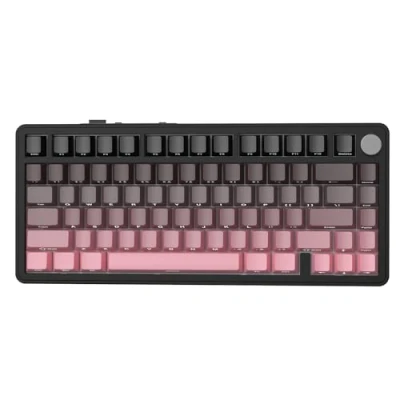 Afbeelding van ATTACK SHARK X85 pakking Mechanisch toetsenbord met knop,75% (BT5.0/2.4G/USB C) Draadloos gamingtoetsenbord en vijflaagse vulling, RGB, 5000mAh, hot swappable PBT zijprint (Roze)