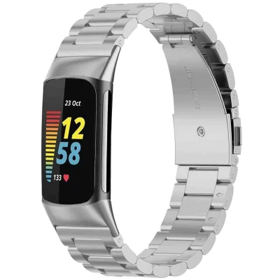 Afbeelding van Stalen bandje voor de Fitbit Charge 5 / 6 Zilver iMoshion Staal
