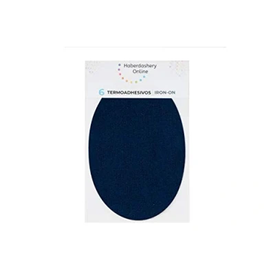 Afbeelding van Strijkpatches voor het repareren van sportkleding. 6 kniebeschermers of dekbedden 13,9 x 9,3 cm. Kleur: marineblauw