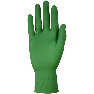 Afbeelding van Showa Wegwerp handschoen Bio nitril Poeder en Latex vrij Groen 6110PF Maat L 100 stuks